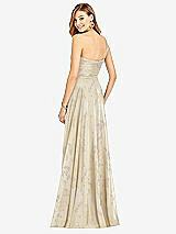 Rear View Thumbnail - Butter Yellow Floral One-Shoulder Draped Chiffon Maxi Dress - Dani