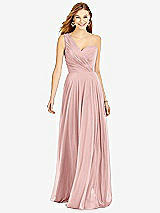Front View Thumbnail - Rose One-Shoulder Draped Chiffon Maxi Dress - Dani