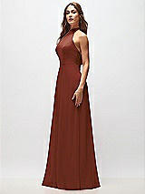Side View Thumbnail - Auburn Moon High Neck Halter Backless Maxi Dress