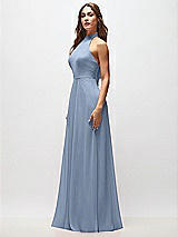 Side View Thumbnail - Cloudy High Neck Halter Backless Maxi Dress