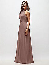 Side View Thumbnail - Sienna High Neck Halter Backless Maxi Dress