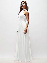 Side View Thumbnail - White High Neck Halter Backless Maxi Dress