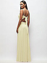 Rear View Thumbnail - Butter Yellow Tie-Back Cutout Maxi Dress with Front Slit
