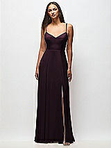Front View Thumbnail - Deep Plum Tie-Back Cutout Maxi Dress with Front Slit