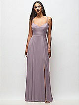 Front View Thumbnail - Lilac Dusk Tie-Back Cutout Maxi Dress with Front Slit