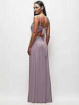 Rear View Thumbnail - Lilac Dusk Tie-Back Cutout Maxi Dress with Front Slit