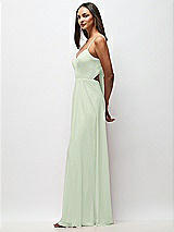 Side View Thumbnail - Mint Green Tie-Back Cutout Maxi Dress with Front Slit