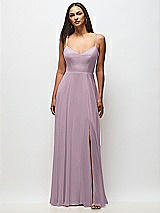 Front View Thumbnail - Suede Rose Tie-Back Cutout Maxi Dress with Front Slit