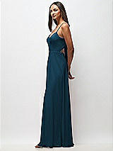 Side View Thumbnail - Atlantic Blue Tie-Back Cutout Maxi Dress with Front Slit