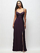 Front View Thumbnail - Aubergine Tie-Back Cutout Maxi Dress with Front Slit