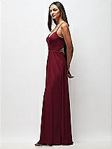 Side View Thumbnail - Burgundy Tie-Back Cutout Maxi Dress with Front Slit