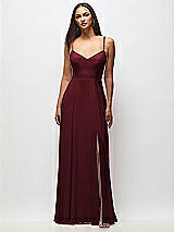 Front View Thumbnail - Cabernet Tie-Back Cutout Maxi Dress with Front Slit