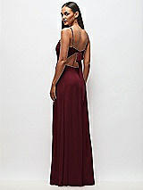 Rear View Thumbnail - Cabernet Tie-Back Cutout Maxi Dress with Front Slit
