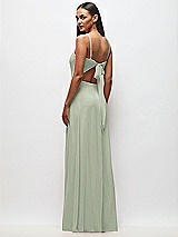 Rear View Thumbnail - Celadon Tie-Back Cutout Maxi Dress with Front Slit