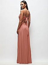 Rear View Thumbnail - Desert Rose Tie-Back Cutout Maxi Dress with Front Slit