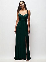 Front View Thumbnail - Evergreen Tie-Back Cutout Maxi Dress with Front Slit