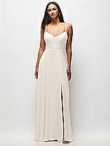 Front View Thumbnail - Ivory Tie-Back Cutout Maxi Dress with Front Slit
