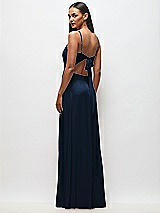 Rear View Thumbnail - Midnight Navy Tie-Back Cutout Maxi Dress with Front Slit