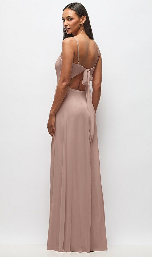 Back View - Neu Nude Tie-Back Cutout Maxi Dress with Front Slit