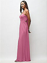 Side View Thumbnail - Orchid Pink Tie-Back Cutout Maxi Dress with Front Slit