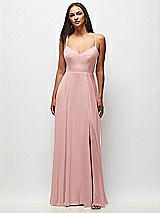 Front View Thumbnail - Rose Tie-Back Cutout Maxi Dress with Front Slit