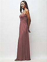 Side View Thumbnail - Rosewood Tie-Back Cutout Maxi Dress with Front Slit