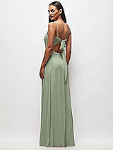 Rear View Thumbnail - Sage Tie-Back Cutout Maxi Dress with Front Slit