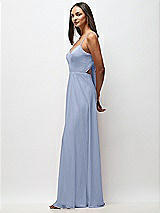 Side View Thumbnail - Sky Blue Tie-Back Cutout Maxi Dress with Front Slit