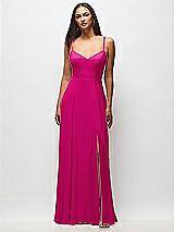 Front View Thumbnail - Think Pink Tie-Back Cutout Maxi Dress with Front Slit