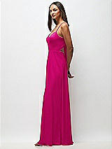 Side View Thumbnail - Think Pink Tie-Back Cutout Maxi Dress with Front Slit