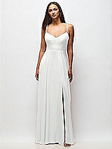 Front View Thumbnail - White Tie-Back Cutout Maxi Dress with Front Slit
