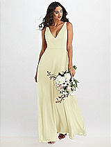 Alt View 1 Thumbnail - Butter Yellow Deep V-Neck Chiffon Maxi Dress
