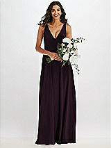 Alt View 2 Thumbnail - Deep Plum Deep V-Neck Chiffon Maxi Dress
