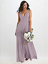 Alt View 1 Thumbnail - Lilac Dusk Deep V-Neck Chiffon Maxi Dress
