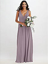 Alt View 2 Thumbnail - Lilac Dusk Deep V-Neck Chiffon Maxi Dress
