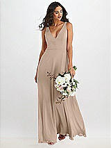Alt View 1 Thumbnail - Topaz Deep V-Neck Chiffon Maxi Dress