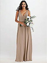 Alt View 2 Thumbnail - Topaz Deep V-Neck Chiffon Maxi Dress