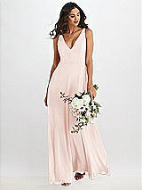 Alt View 1 Thumbnail - Blush Deep V-Neck Chiffon Maxi Dress
