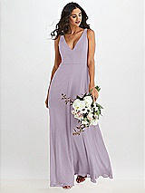 Alt View 1 Thumbnail - Lilac Haze Deep V-Neck Chiffon Maxi Dress
