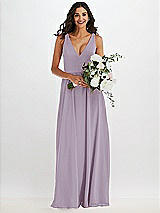 Alt View 2 Thumbnail - Lilac Haze Deep V-Neck Chiffon Maxi Dress