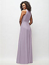 Rear View Thumbnail - Lilac Haze Deep V-Neck Chiffon Maxi Dress