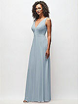 Side View Thumbnail - Mist Deep V-Neck Chiffon Maxi Dress