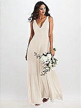 Alt View 1 Thumbnail - Oat Deep V-Neck Chiffon Maxi Dress