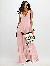 Alt View 1 Thumbnail - Rose Deep V-Neck Chiffon Maxi Dress