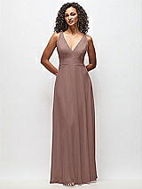 Front View Thumbnail - Sienna Deep V-Neck Chiffon Maxi Dress