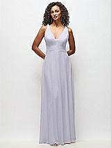 Front View Thumbnail - Silver Dove Deep V-Neck Chiffon Maxi Dress