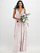 Alt View 2 Thumbnail - Watercolor Print Deep V-Neck Chiffon Maxi Dress