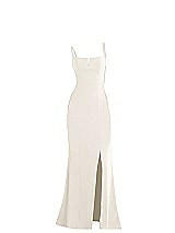 Alt View 1 Thumbnail - Ivory Notch Crepe Trumpet Gown with Front Slit