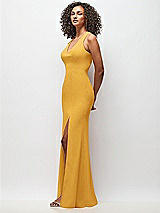 Side View Thumbnail - NYC Yellow Criss-Cross Cutout Back Maxi Dress with Front Slit
