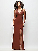 Front View Thumbnail - Auburn Moon Criss-Cross Cutout Back Maxi Dress with Front Slit